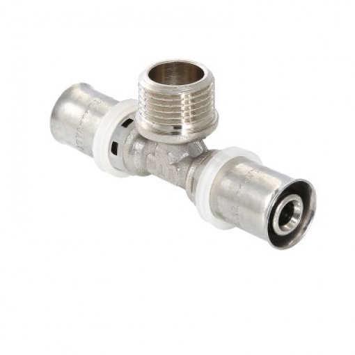 Тройник пресс Valtec с наружной резьбой 16x1/2''
