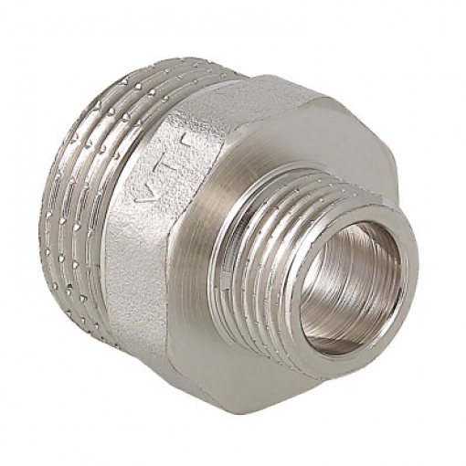 Ниппель переходной латунный Valtec 1/2x3/8, нар-нар