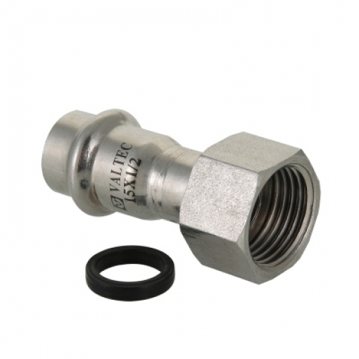 Муфта из нержавеющей стали с накидной гайкой Valtec 15x1/2''